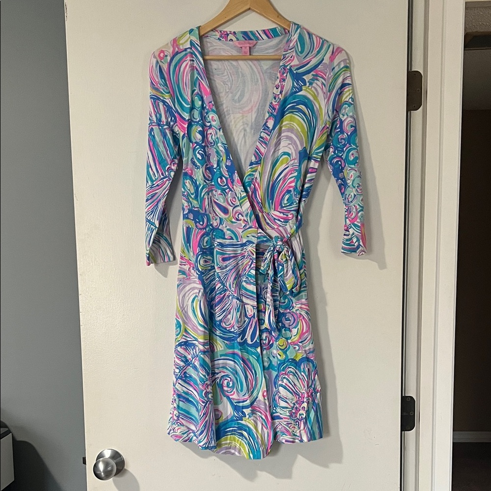 Lilly Pulitzer Vibrant Swirl Long Sleeve Dress